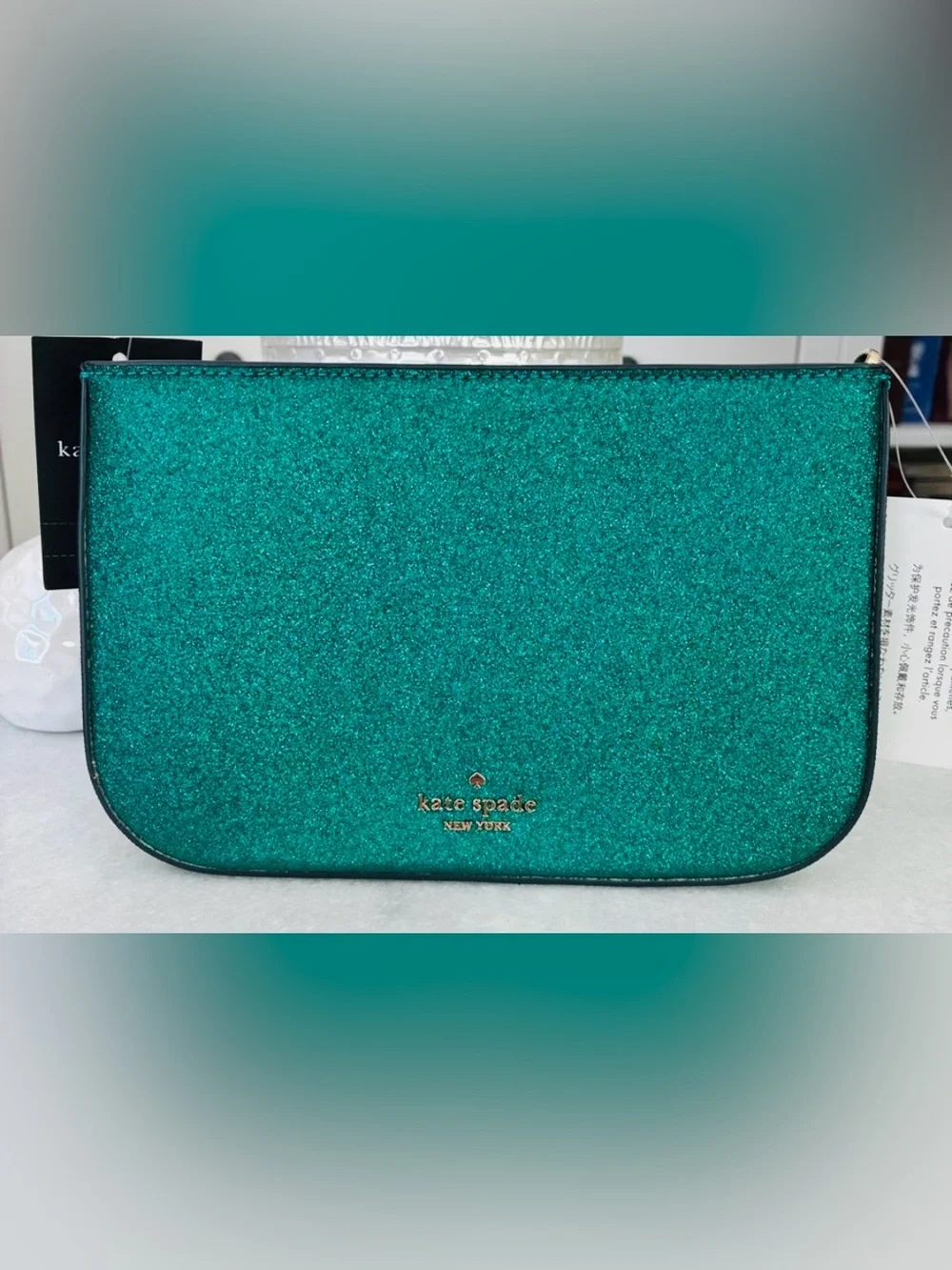 🌷1/2 price sale🌷Kate spade Teal Glitter Chain Clutch